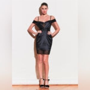Fleur Du Mal Black Off-Shoulder Dress Size 6- Like New